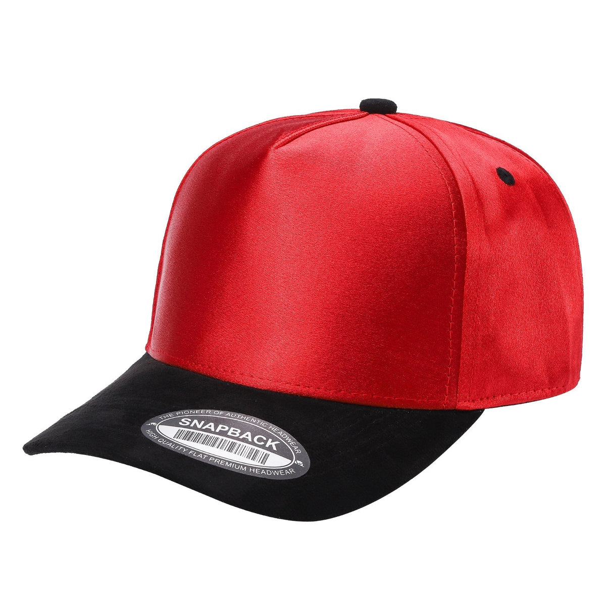 Unbranded Satin Snapback with Suede Bill