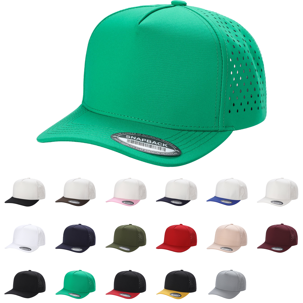 Unbranded 5 Panel Perforated Laser Mesh Hat Waterproof Cap